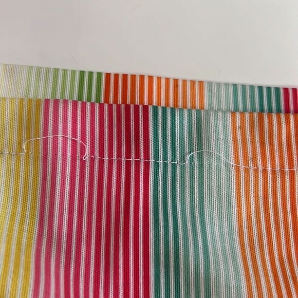 Groovy 1970s True Vintage Handmade Vivid Rainbow Stripe Flouncy Tank Blouse - Picture 7 of 7